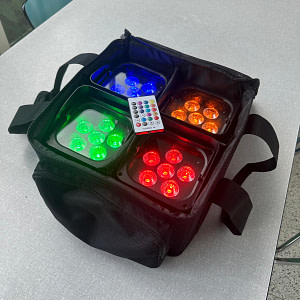 4x RGBWA-UV Battery Wash Uplight Set